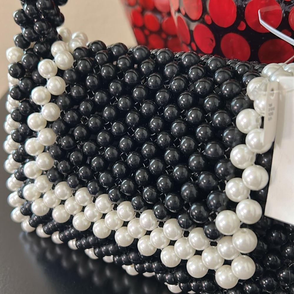 Kate Spade x Target Black and White Colorblock Beaded Crossbody Bag - Picture 7 of 11